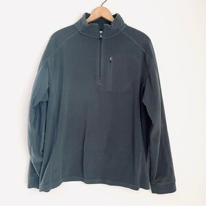L. L. Bean Quarter Zip Pullover Fleece Grey Gray Large